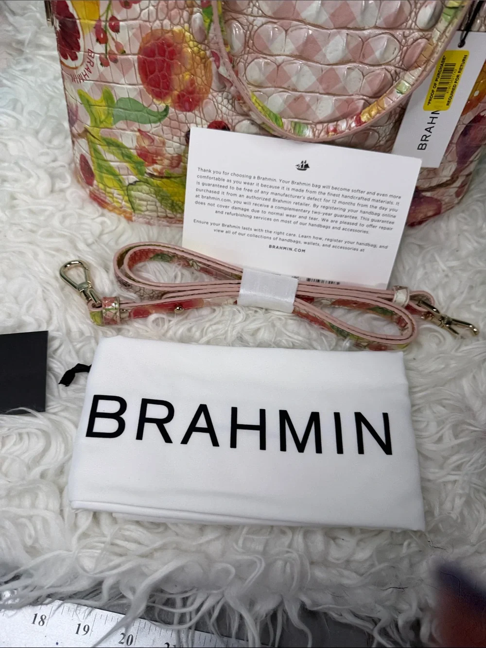 New Brahmin Georgina fruit Ombre salad Pink Floral Dome Satchel - Picture 5 of 17